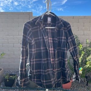 GAP Fitted Boyfriend Plaid Longsleeve